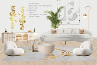 create interior design, moodboard, layout of your space