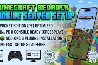 create a minecraft bedrock server for mobile and PC
