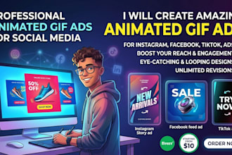 design high converting animated gif banner ads for web and social media