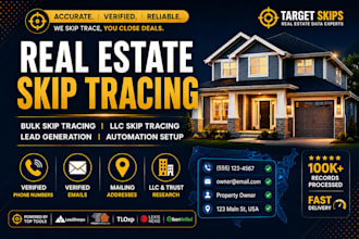 do real estate skip tracing with verified phone numbers and emails