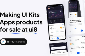 design UI kits mobile apps for you to sell on ui8
