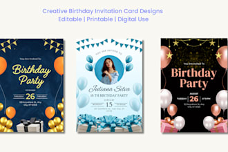 design a custom birthday invitation card for kids or adults