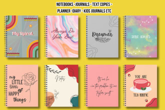 design amazing custom vector kdp, journal, diary, planner covers