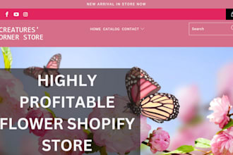 design flowers shopify gardening plants store gift card interior decor website