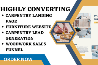 design carpentry landing page furniture carpentry website woodwork sales funnel