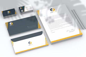 design letterhead business card envelope and folder print ready
