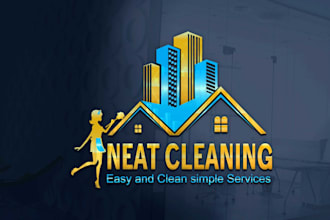 design professional residential and commercial cleaning service logo
