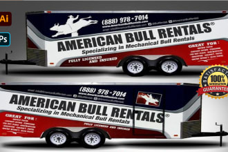 create professional box trailer, trailer and food truck wrap