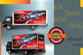 design very creative business food truck, food trailer wrap design