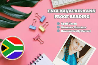 proofread afrikaans and confirm sentence structure