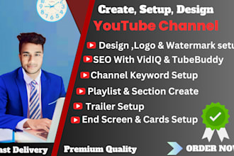 create setup and optimize professional you tube channel