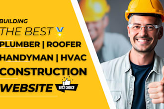 design construction website handyman, roofing electrician hvac, plumbing website