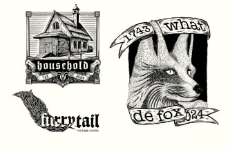 draw hand drawn or vintage logo and mascot