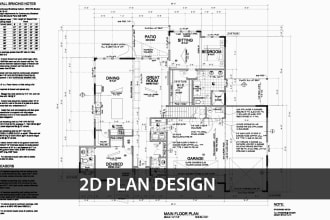 create 2d floor plan, autocad drawings, pdf to autocad and photoshop render