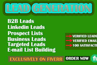 do b2b lead generation, business lead, data entry, linkedin and email list