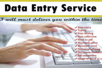 do excel data entry, email list, web research, copy paste, linkedin leads