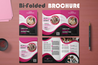 design professional eye catching bifold and trifold brochure, flyer and poster