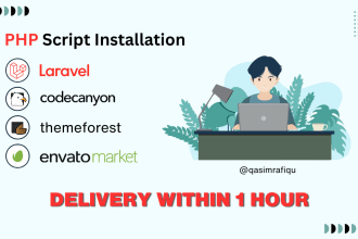 php developer for install codecanyon php script, laravel using cpanel in 1 hours