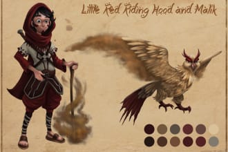 design character concept art illustration for your project