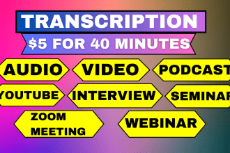transcribe audio video interview podcast webinar youtube zoom record transcript