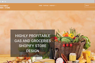 design gas and groceries shopify food website fruit cake store wine dropshipping