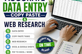 do accurate data entry copy paste and web research