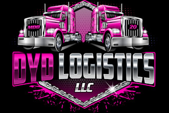 do creative trucking transport logistics business logo