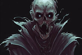 create fantasy horror character art