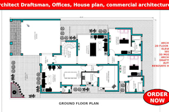 expert architect draftsman commercial architecture floor plan autocad