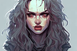 make dnd illustration and any fantasy horror character
