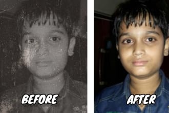 professionally photo enhance, colorize and remove scratches