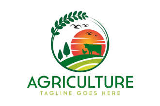 design agriculture, creative farm logo with 24 hour delivery