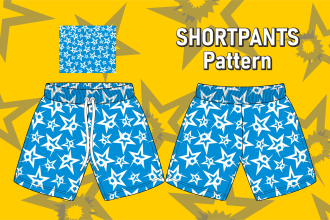 create design of a short pants pattern,custom, clothing