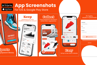 design eye catching app screenshots for app store or google play store