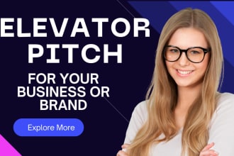 write an elevator pitch for your business or brand