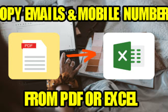 extract emails and mobile numbers from pdf or excel