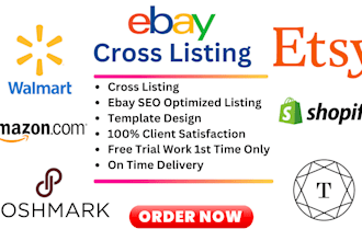 ebay listing, ebay product listing, cross listing, ebay seo listing, ebay lister