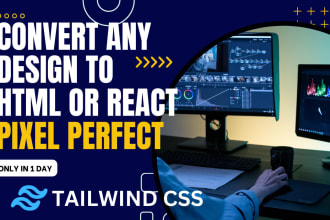 convert your ui design to html, jsx or tsx component with tailwind