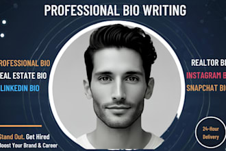 write professional bio, realtor bio, instagram bio, real estate bio, author bio