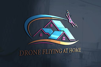design drone photography camera and 3d minimalist logo