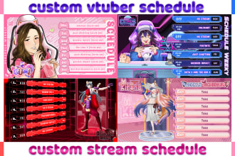 design vtuber schedule streaming for twitch and youtube