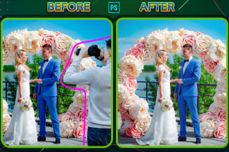 add or remove people, unwanted objects from wedding photos