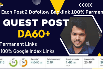 create guest post  da40 to da80  with dofollw index backlinks