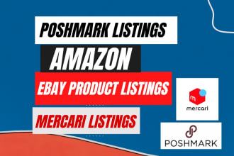 create or draft amazon, poshmark, ebay, mercari, etsy listings