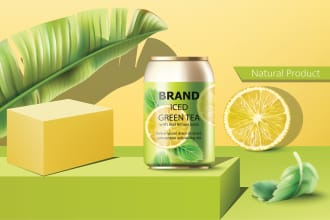 design premium can label juice energy drinks and packaging label