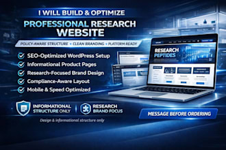 seo wordpress website for peptides, anti aging serum and nutraceutical brands