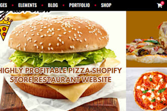 design pizza shopify store pizza website food burgers store restaurant website