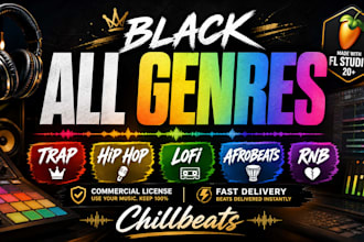 create hip hop, trap, lofi, rnb, and afrobeats beats for you