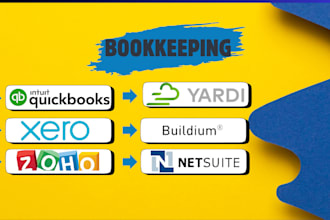 do bookkeeping in quickbooks, xero, waves, sage,buildium