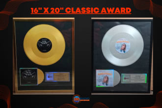 send you a gold or platinum hue plaque after music promotion and radio airplay